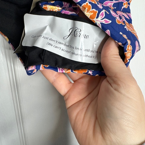 J. CREW NWT Curved-waist cheeky bikini‎ bottom floral block print Size XL - Picture 6 of 6